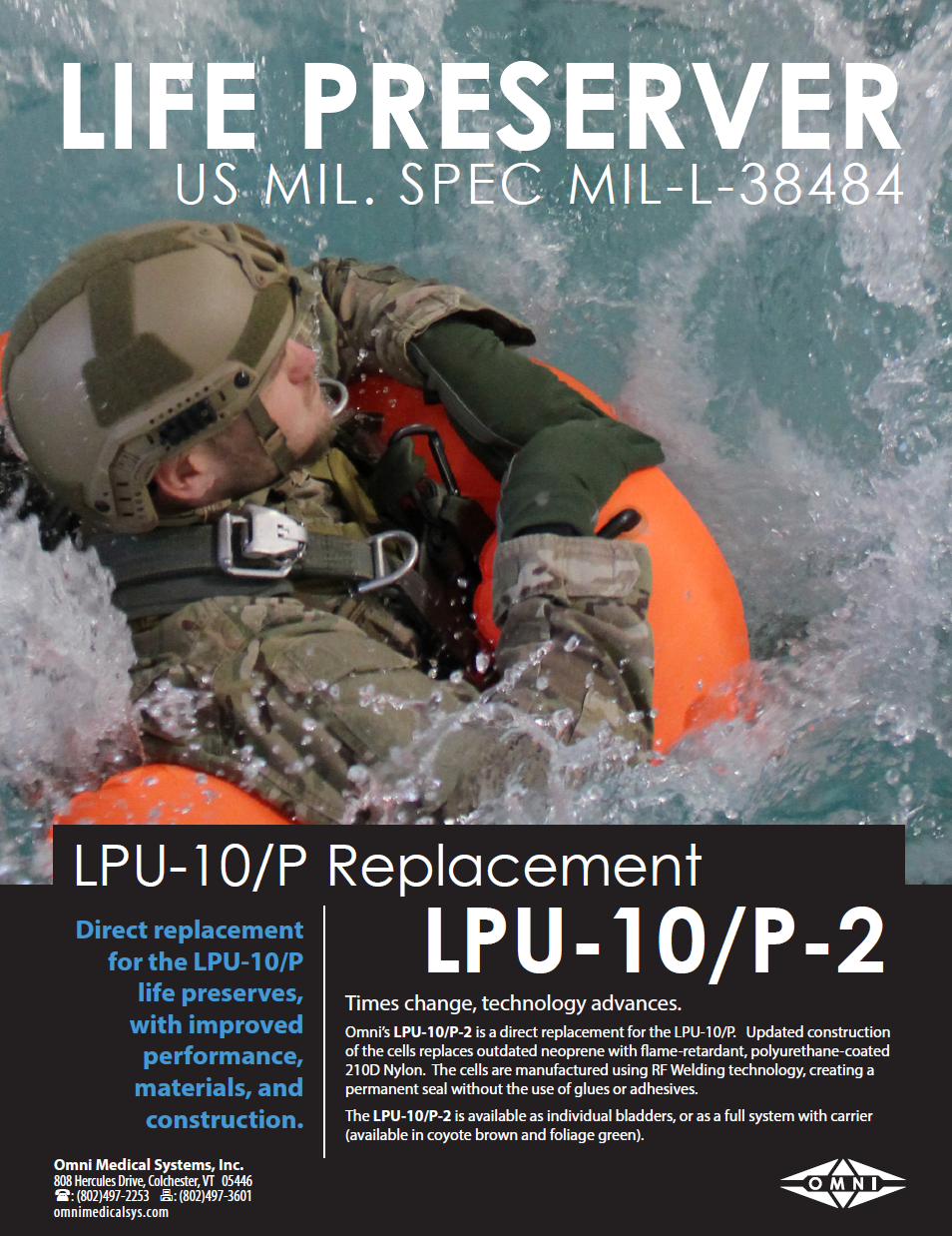 Direct replacement for the LPU-10/P life preserves, with improved performance, materials, and construction.