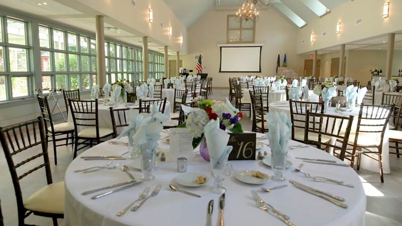 A wedding reception hall